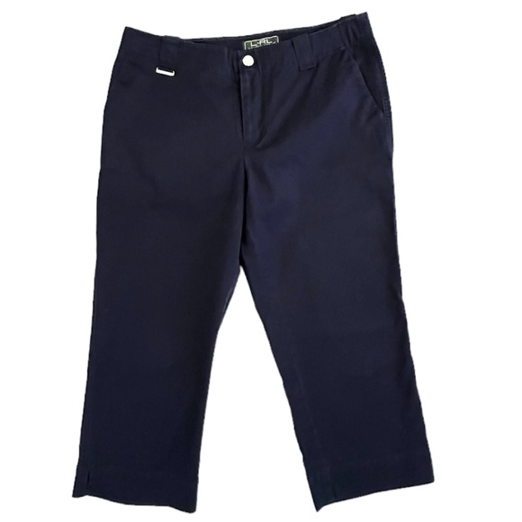 Ralph Lauren Women's Blue Capri Lightweight Pants Size 8P - Picture 1 of 12